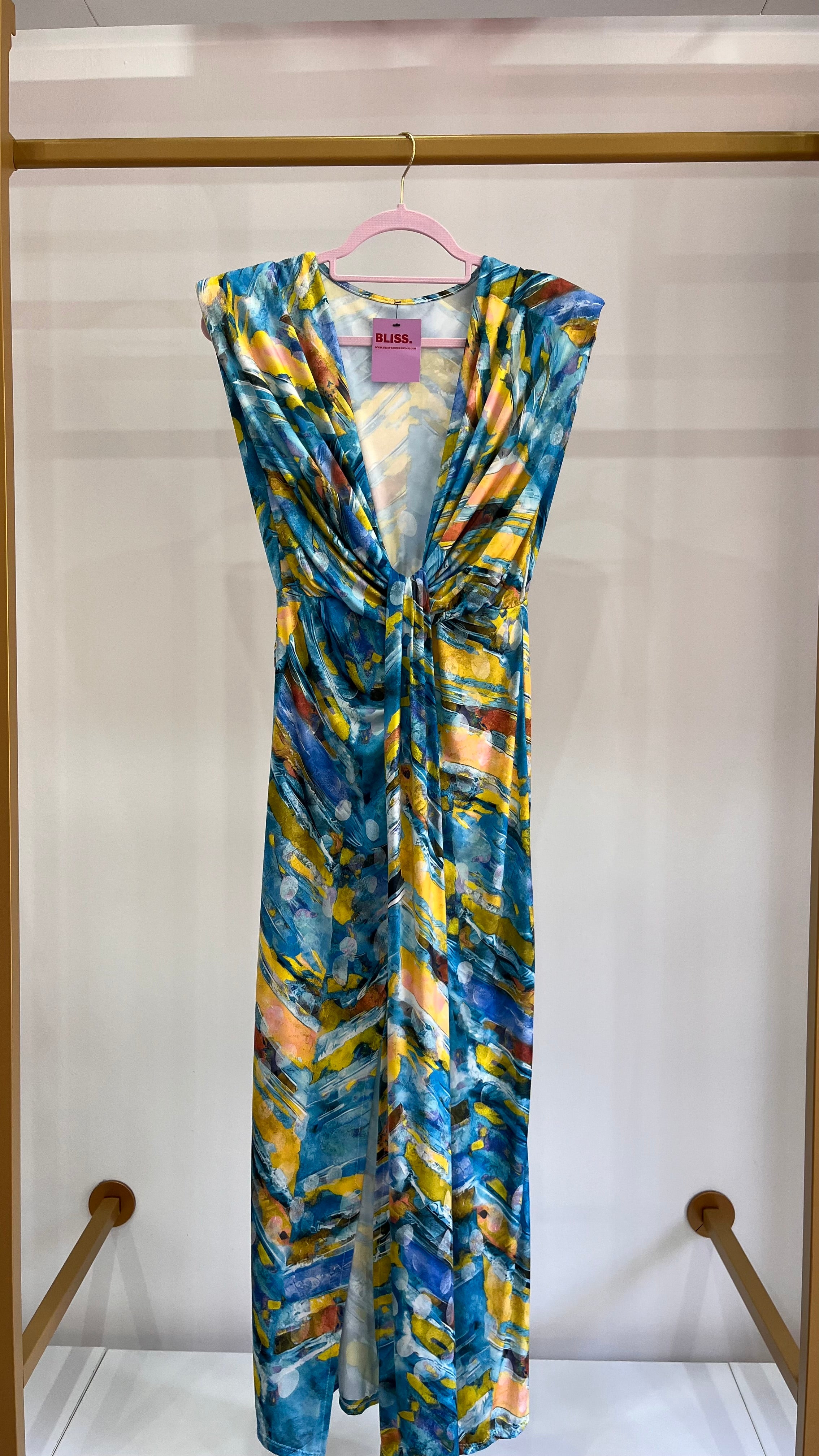 Vestito Francesca - Abito Fantasia con dettaglio Frontale e Spacco Elegante