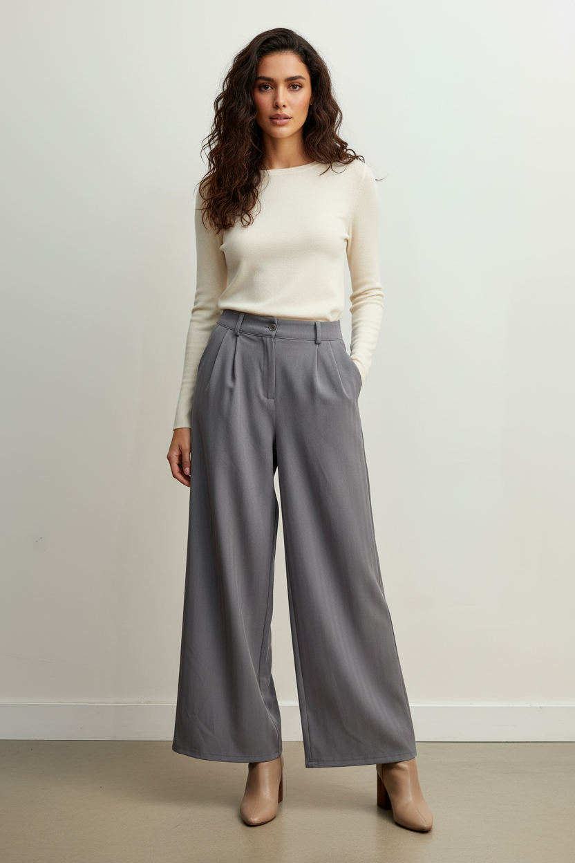 Pantalone Carmela - Pantalone Satinato Taglia Unica da Donna