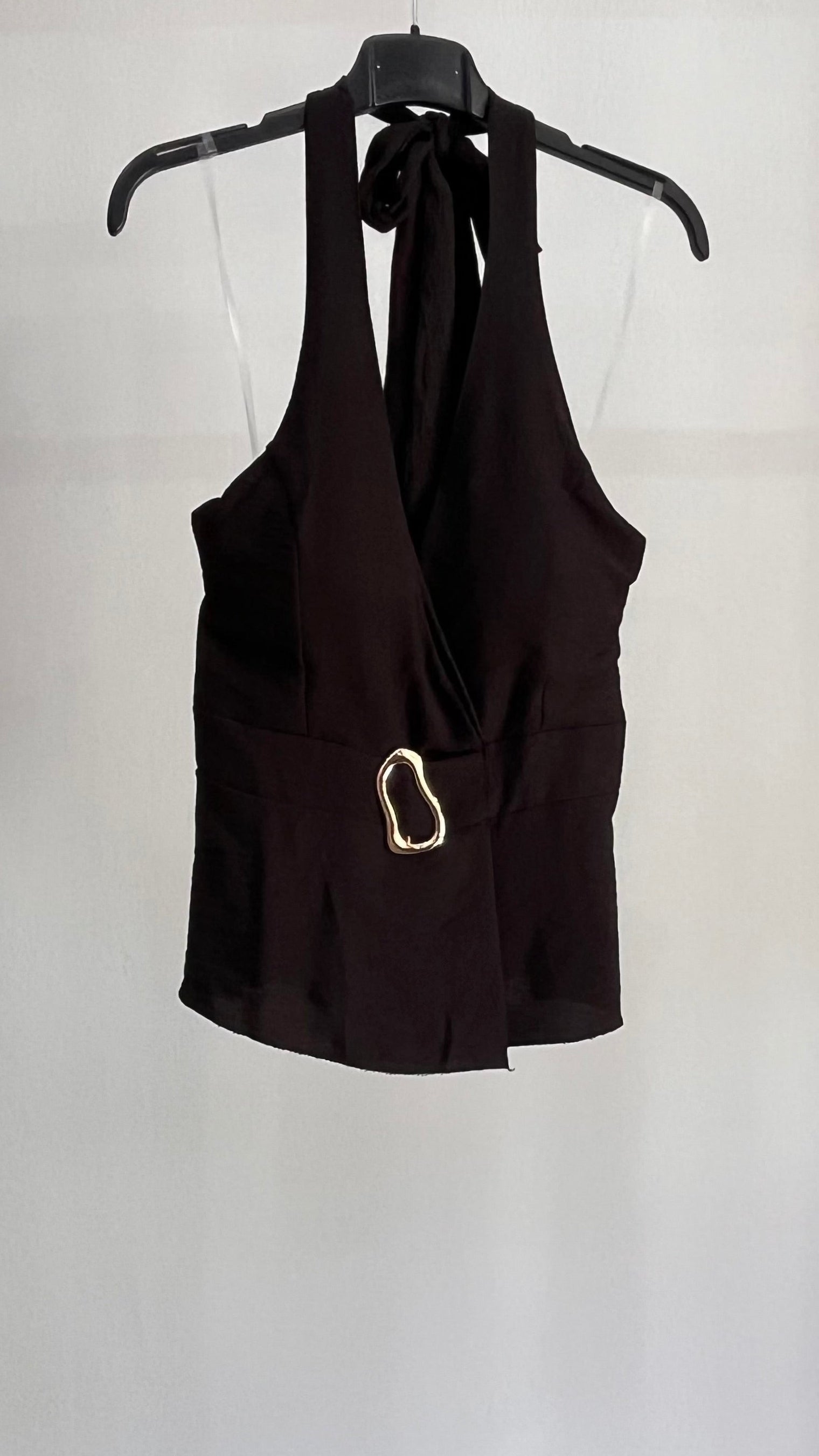 Coordinato Cecilia – Top Halter & Shorts in Nero