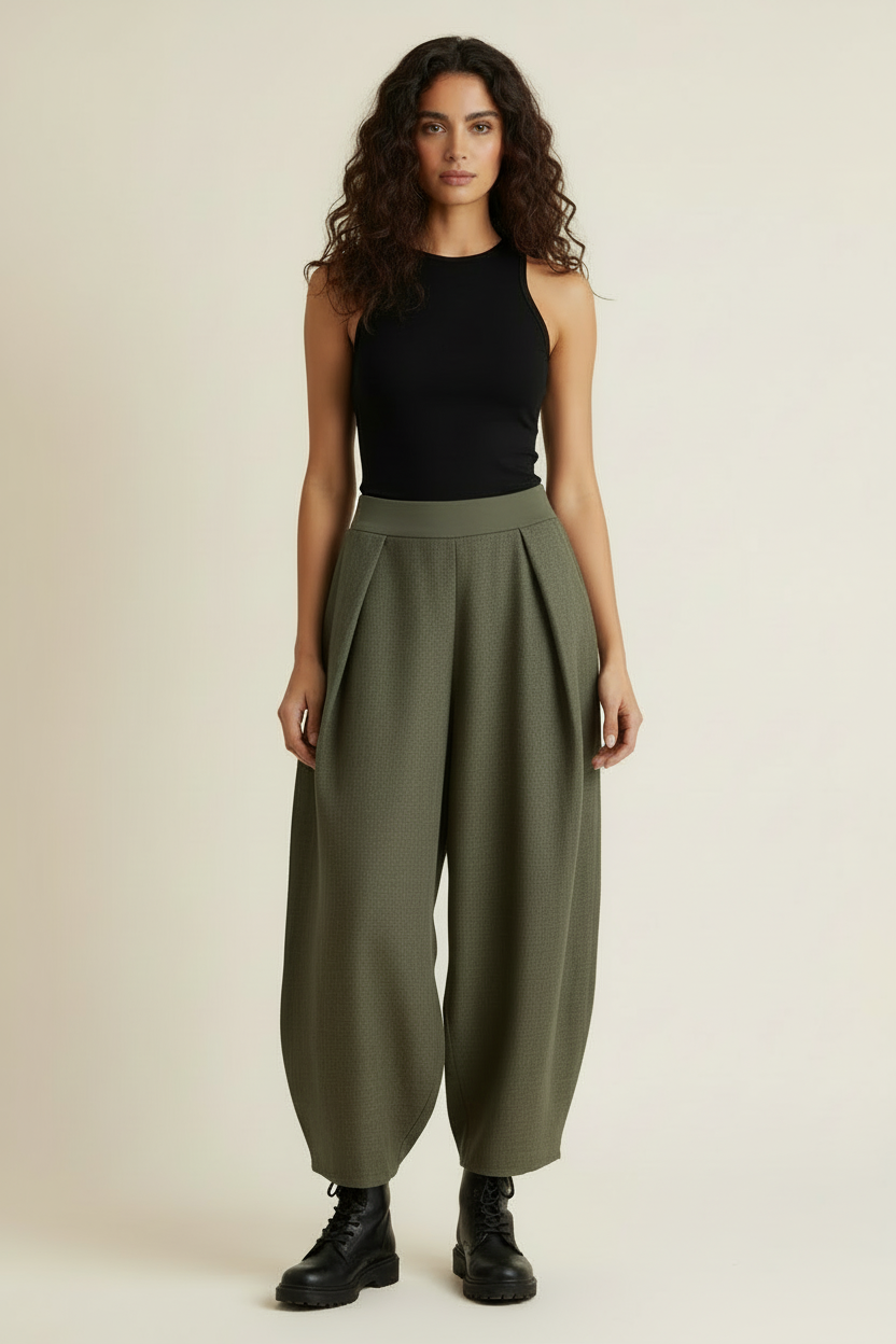 Pantalone balloon donna Catalina – Pantaloni eleganti casual comodi | Taglia Unica Vestibilità S-L