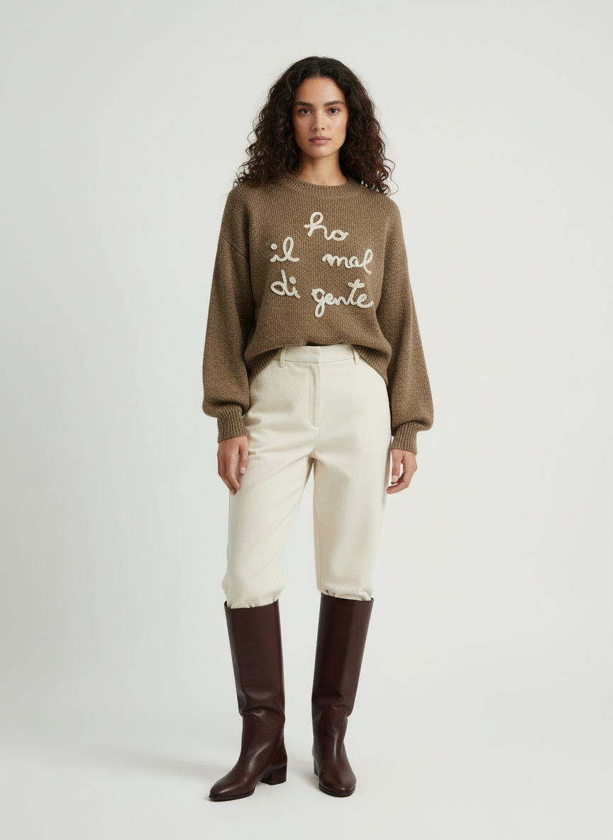 Maglione 'Ho il Mal di Gente' Donna - Pullover Ironico