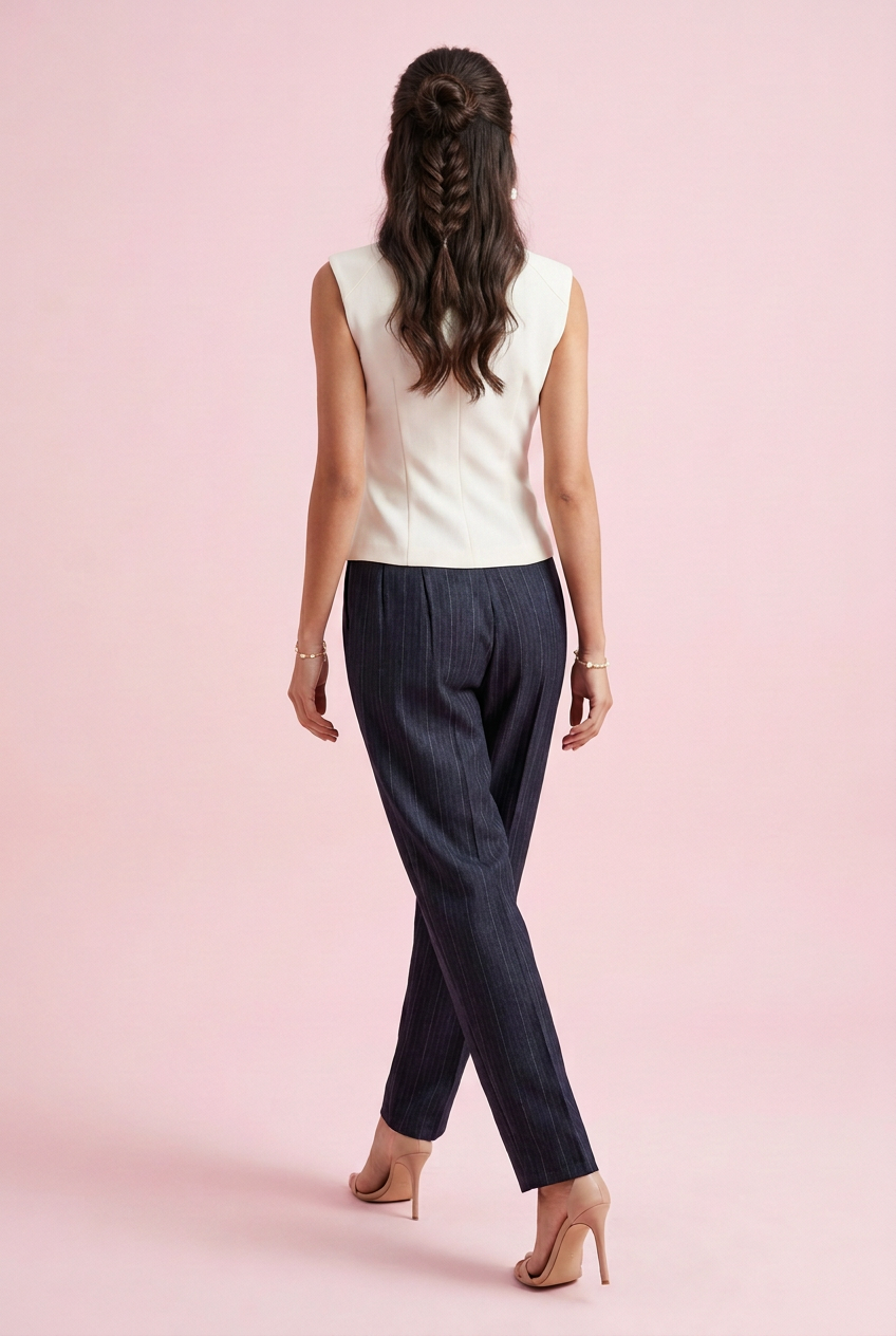 Pantalone Fabiana gessato a sigaretta