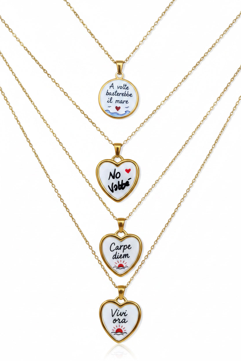 Collana con Ciondolo e Scritta Ispirazionale