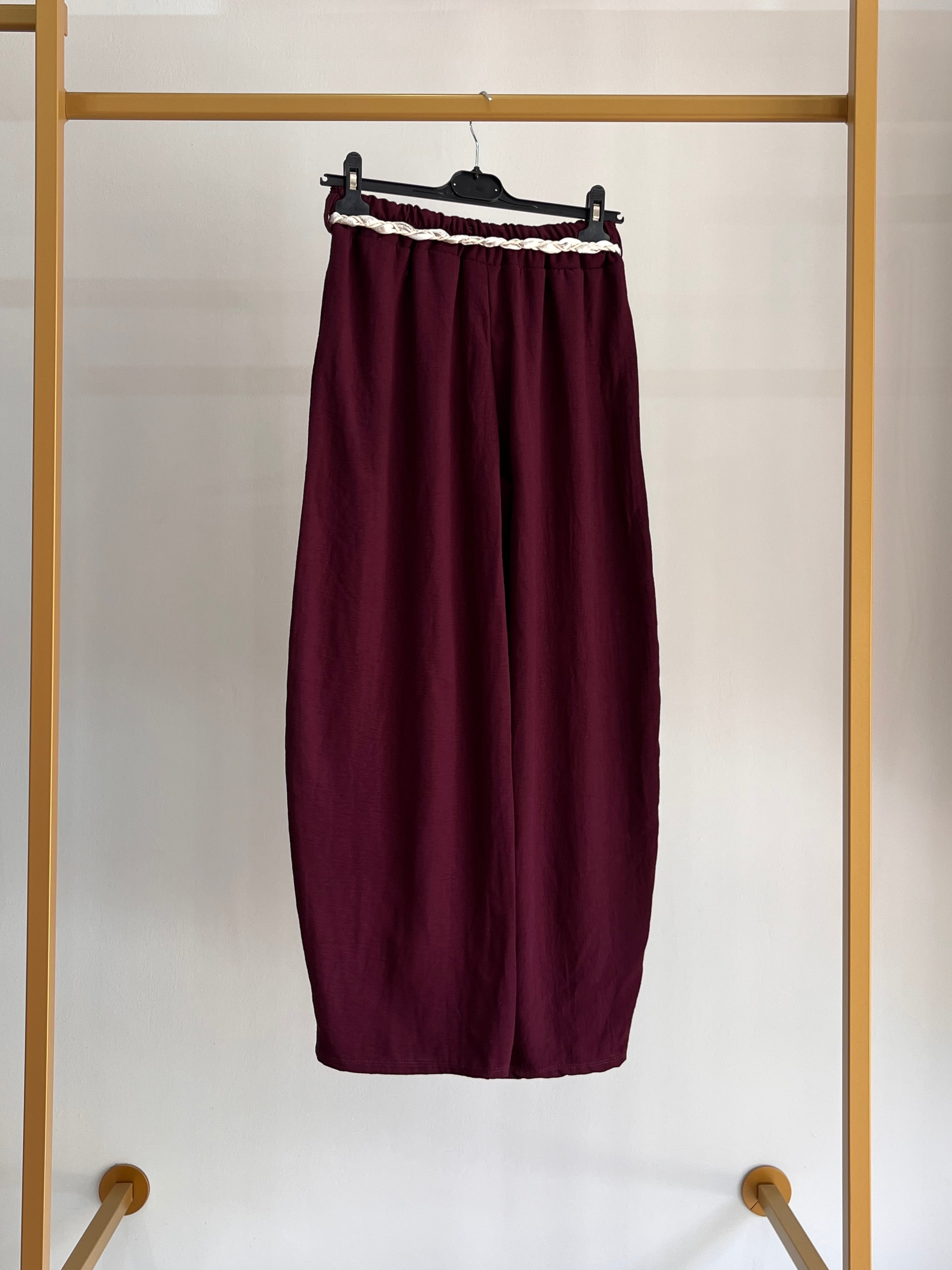 Pantalone Giulia - Pantalone Palazzo con Cintura Corda – Donna Casual Chic