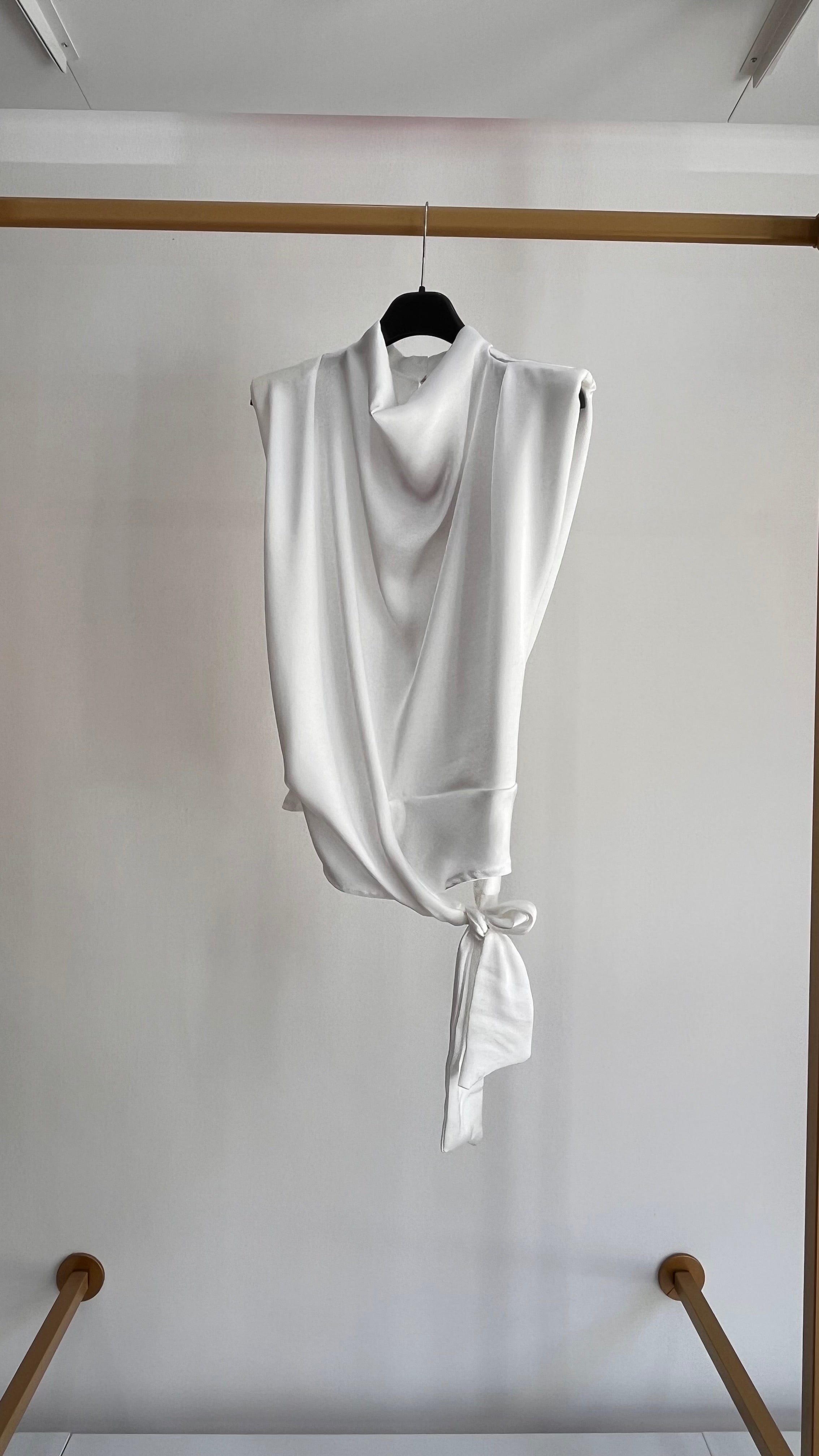 Top Bruna – Top Satinato con Scollo drappeggiato