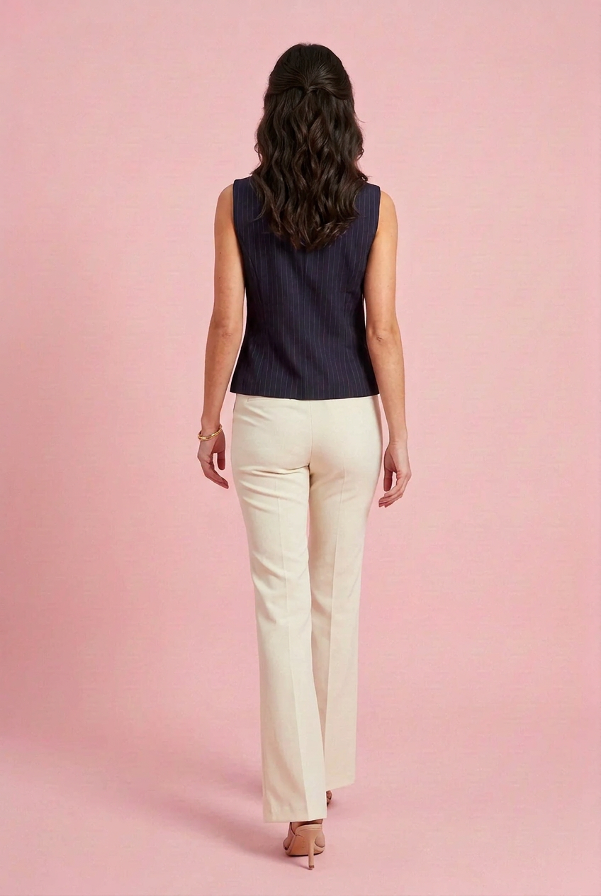 Gilet Patrizia - gilet gessato con bottoni