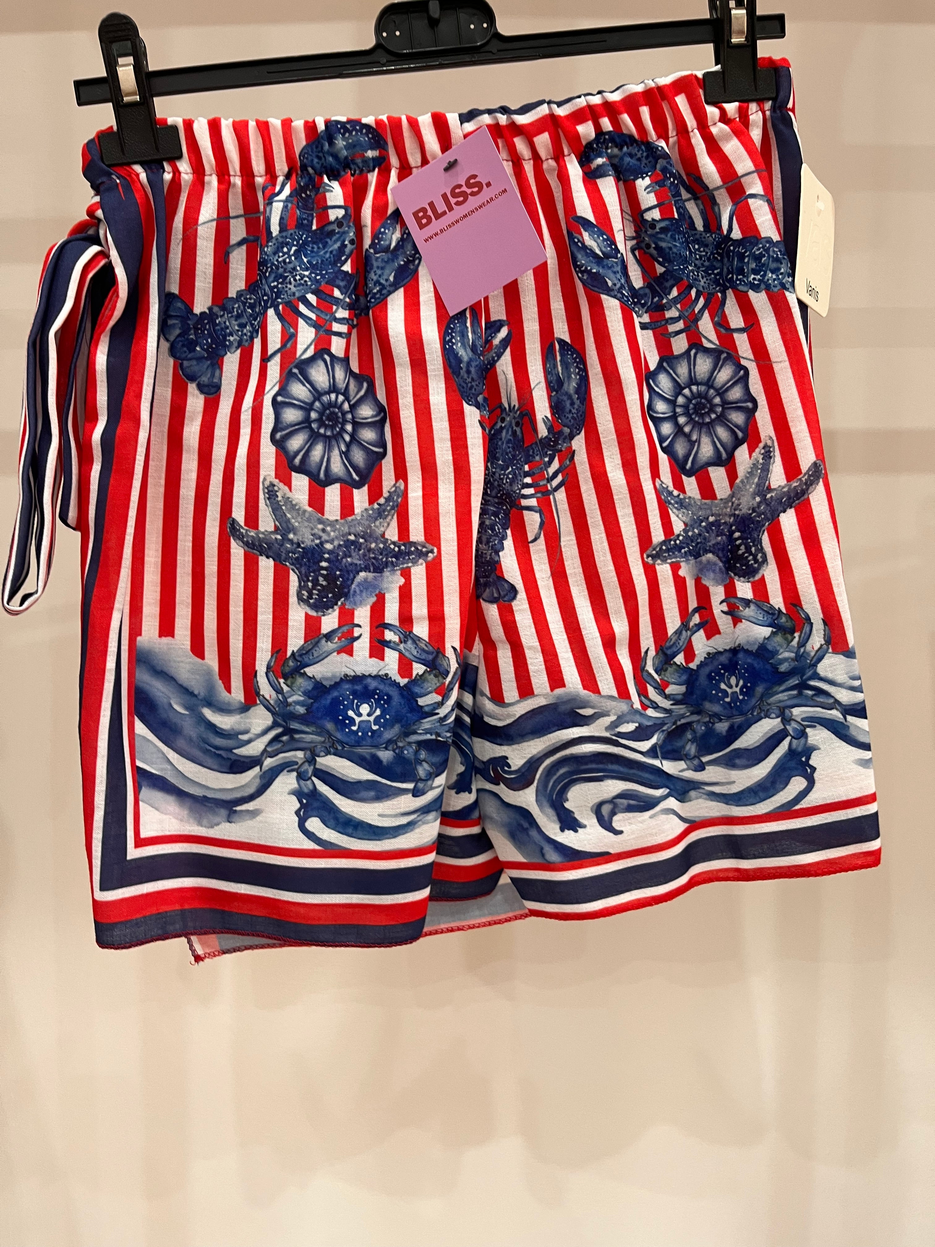 Pantagonna Mariel - Pantaloncino Pareo Stampa Marina
