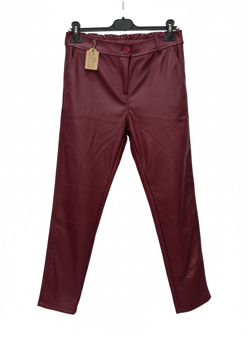 Pantalone Roxanne Ecopelle Donna - Elegante Premium Vita Alta