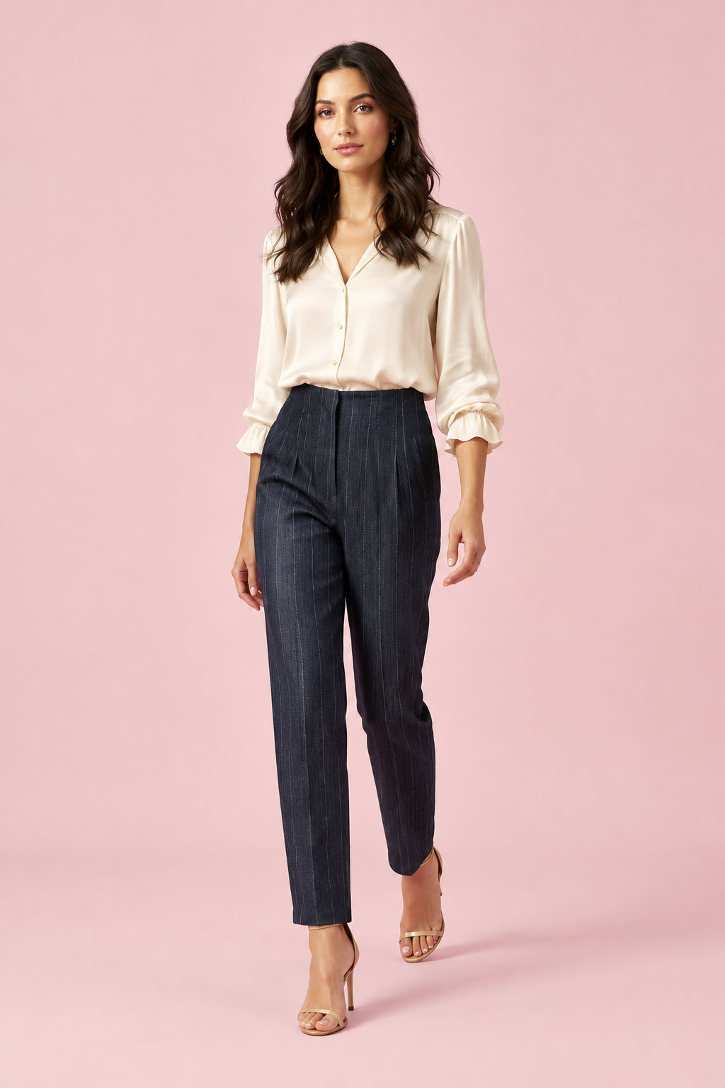 Pantalone Fabiana gessato a sigaretta