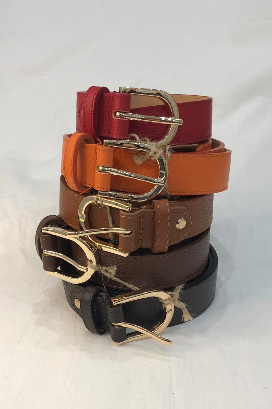 Classica - cintura in pelle con fibbia gold
